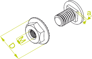 Baks Śruba SGKM6X12 z łbem grzybkowym + nakrętka kołnierzowa ząbkowana M6x12 100szt. - 651141 2