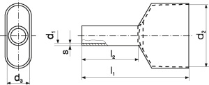 Erko Końcówka tulejkowa podwójna TV cynowana 2x0,5mm2 15x8mm 100szt. - TE_0,5-8/100 2