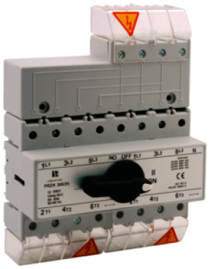 Spamel Przełącznik źródła zasilania 63A 3 bieguny + N nierozłączny (PRZK-3063NWO2) 1