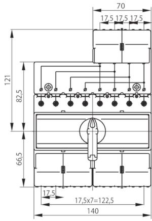 Spamel Przełącznik źródła zasilania 63A 4 bieguny (PRZK-4063W02) 2
