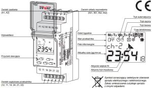 Zamel Programator czasowy 2-kanałowy tygodniowy 230V AC ZCM-12 2