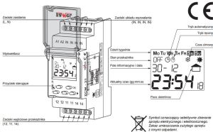 Zamel Programator czasowy 1-kanałowy tygodniowy 230V AC (ZCM-11) 2