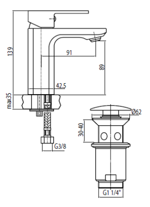 Bateria umywalkowa Valvex Loft stojąca chrom (2454900) 2