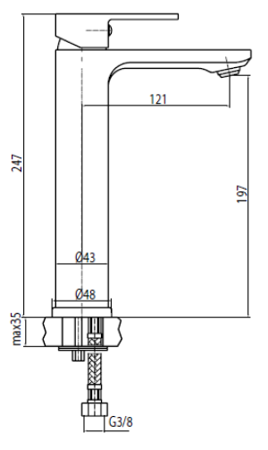 Bateria umywalkowa Valvex Tube stojąca chrom (2454820) 2