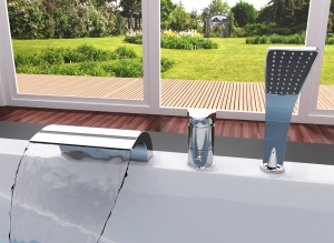 Bateria wannowa Rea Azur 3-otworowa chrom 2