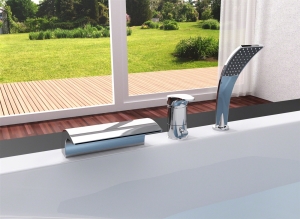 Bateria wannowa Rea Azur 3-otworowa chrom 3