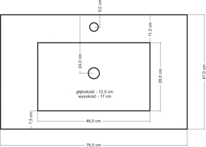 Umywalka Rea Dafne 76,5cm 5