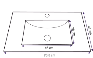 Umywalka Rea Dafne 76,5cm 6