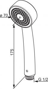 Słuchawka prysznicowa Oras Apollo 1-funkcyjna chrom (252020) 2