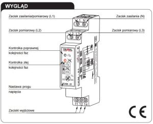 Zamel Przekaźnik kolejności faz 10A 1P 230/400V AC CKM-01 2