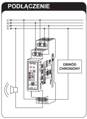 Zamel Przekaźnik kolejności faz 10A 1P 230/400V AC CKM-01 3