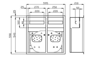 Sabaj Rozdzielnia podtynkowa RL-2L24 ZSZ z szybą i zamkiem IP31 - 2-122 2