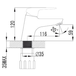 Bateria umywalkowa Ferro Dijon stojąca chrom (BDJ2) 2