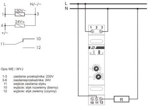 F&F Przekaźnik czasowy jednofunkcyjny 24/230V 10A - PCA-514 DUO 2
