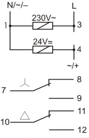 F&F Przekaźnik czasowy 24/230V 2x8A - PCG-417 2