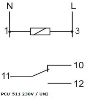 F&F Przekaźnik czasowy uniwersalny 230V 8A 1P - PCU-511 2