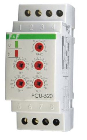 F&F Przekaźnik czasowy uniwersalny 230V 2x8A - PCU-520 1