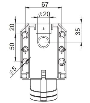 PCE Gniazdo stałe 32A 230V 2P+Z IP44 123-6 3