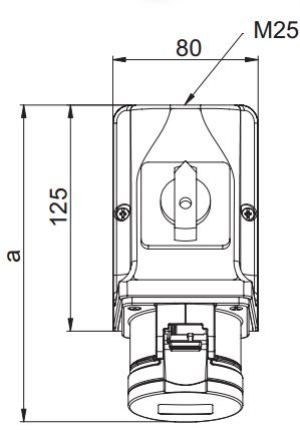 PCE Gniazdo Kombi z rozłącznikiem 0-1 32A M25 32/5 400V IP44 925-6w 2