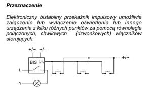 F&F Przekaźnik impulsowy 24V AC/DC 16A na szynę TH35 - BIS-413 2
