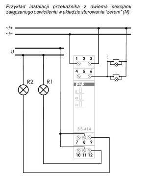 F&F Przekaźnik impulsowy 24V AC/DC 2x10A na szynę TH35 - BIS-414 24V 3