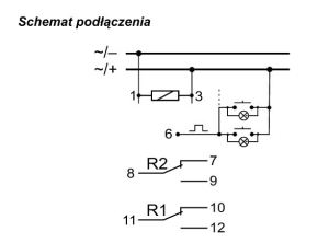 F&F Przekaźnik impulsowy 24V AC/DC 2x10A na szynę TH35 - BIS-414 24V 4