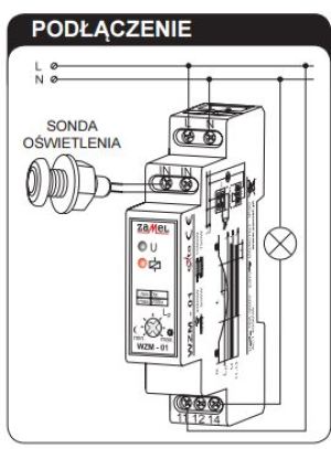 Zamel Wyłącznik zmierzchowy z sondą SOH-01 230V AC WZM-01/S1 3