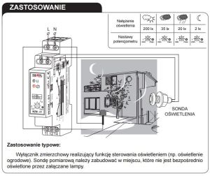 Zamel Wyłącznik zmierzchowy z sondą SOH-01 230V AC WZM-01/S1 7