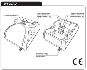 Zamel Wyłącznik zmierzchowy natynkowy z sondą 230V AC IP54 WZS-01 2