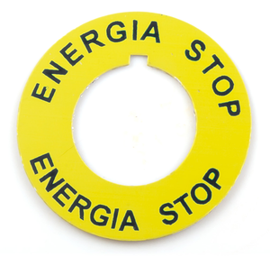 Spamel Tabliczka opisowa okrągła 42mm ENERGIA STOP żółta ST22-4509\P02 1