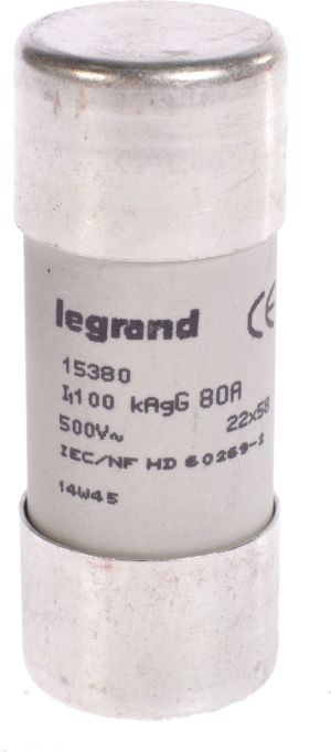 Legrand Wkładka bezpiecznikowa cylindryczna 22x58mm 80A gG 500V HPC 015380 1