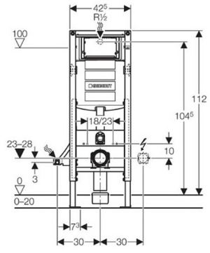 Stelaż Geberit Duofix Sigma H112 do miski wiszącej (111.350.00.5)) 2