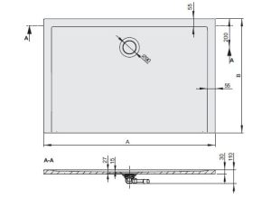 Brodzik Sanplast Space Mineral prostokątny 150 cm x 80 cm (645-290-0380-01-000) 3