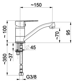 Bateria umywalkowa KFA Sofit stojąca chrom (5112-915-00) 2