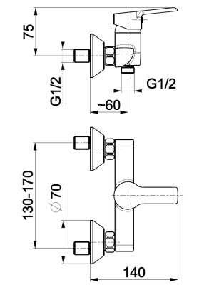 Bateria prysznicowa KFA Seelit chrom (5816-010-00) 2
