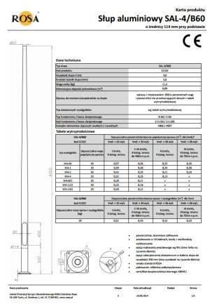 ROSA Słup aluminowy SAL-4/B60 (42102) 2