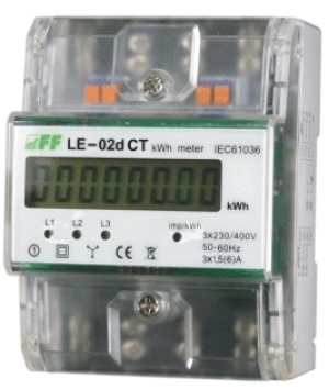 F&F Licznik energii elektrycznej trójfazowy LCD kl.1 LE-02D CT 1