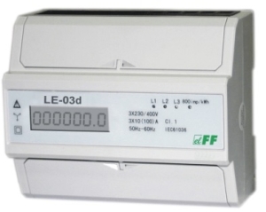 F&F Licznik energii elektrycznej MID 3-fazowy 100A 230/400V z wyświetlaczem LCD LE-03D 1