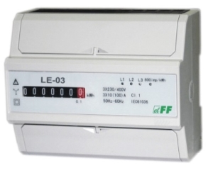 F&F Licznik energii elektrycznej 3-fazowy 100A 230/400V z wyświetlaczem bębenkowym LE-03 1