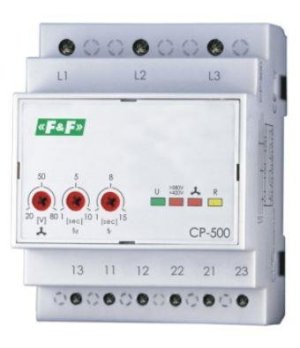 F&F Przekaźnik kontroli napięcia 3-fazowy 2P 2x8A 3x500V 150-210V AC bez N CP-500 1