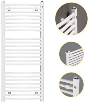 Grzejnik łazienkowy Instal-Projekt Omega R 40 cmx90 cmcm biały (OMER-40/90) 2