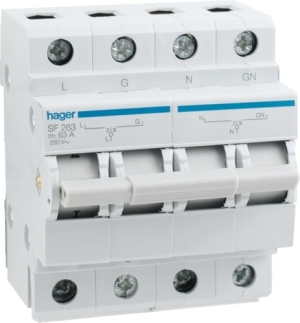 Hager Przełącznik modułowy sieć-agregat 2P 63A SF263 1