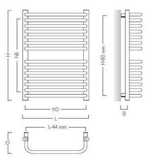 Grzejnik łazienkowy Instal-Projekt Standard 30 cmx70 cmcm biały (GŁ-30/70) 2