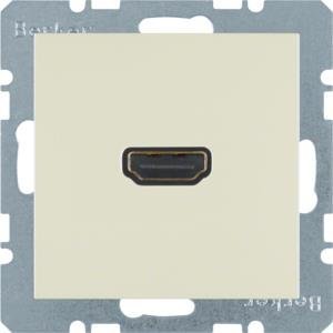 Hager Gniazdo HDMI z przyłączem 90° kremowe - 3315438982 1