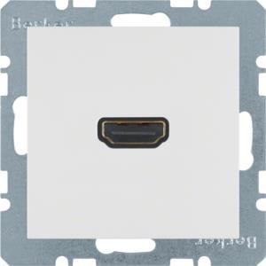 Hager Gniazdo HDMI z przyłączem 90° białe - 3315438989 1