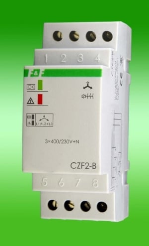 F&F Przekaźnik zaniku i asymetrii faz z kontrolą styków stycznika 10A 1Z 4sek 55V CZF-2B 1