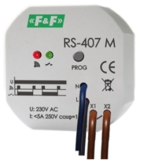 F&F Przekaźnik sterowania radiowego 1Z 5A 230V monostabilny odbiornik RS-407 M 1