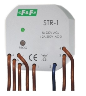 F&F Sterownik rolet dwuprzyciskowy 1,5A AC-3 230V 0-10min STR-1 1