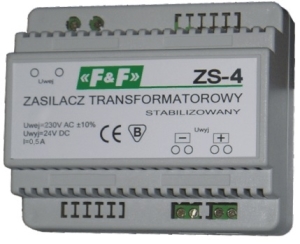 F&F Zasilacz stabilizowany 230VAC/24VDC 12W 0,5A ZS-4 1