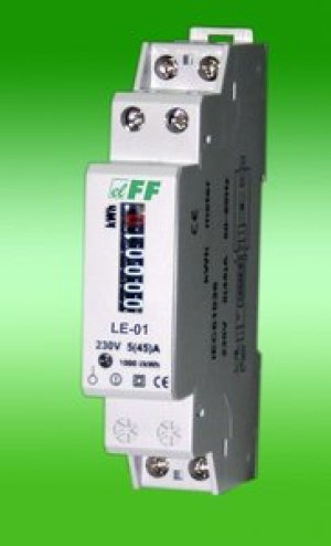 F&F Licznik energii elektrycznej 1-fazowy 5/45A 230V z wyświetlaczem bębenkowym LE-01 1